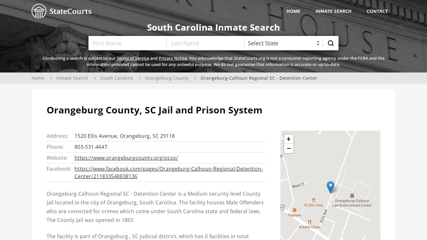 Orangeburg County, SC Jail and Prison System